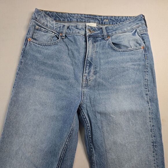 H&M Jeans Women's 10 Blue Medium Wash High Rise Brock Collection Straight - Picture 12 of 16